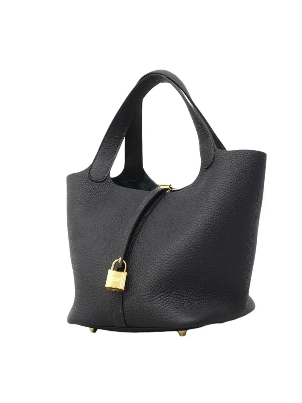 Hermes Handbag Picotin Lock MM Taurillon Clemence Canvas Gold